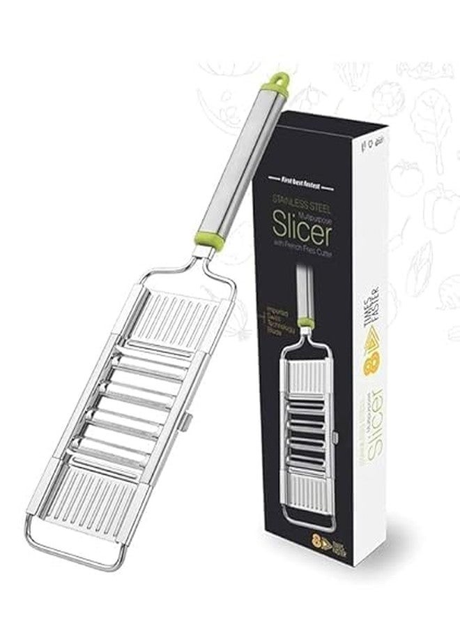 SYPM 6 in 1 Stainless Steel Grater and Slicer/Vegetable Cutter/French Fries Cutter/Potato Chips Cutter (Silver) - Image 1